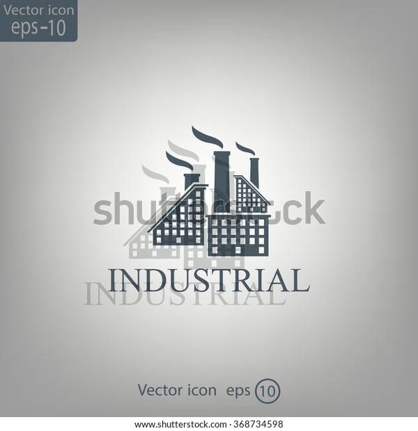 Industrial Building Factory Signs Symbols Stock Vector (Royalty Free ...