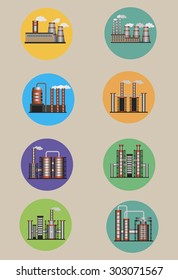 Industrial building factory vector image design pair for your illustration, postcards, label, poster and other decoration needs.