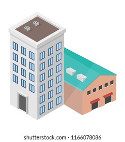 
Industrial building icon design
