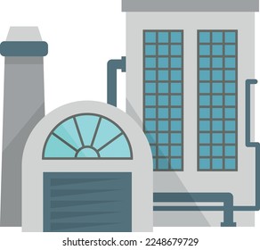 Icono de construcción industrial. Fabricación de centrales eléctricas planas