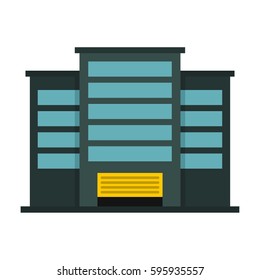 Industrial building icon in flat style isolated on white background vector illustration