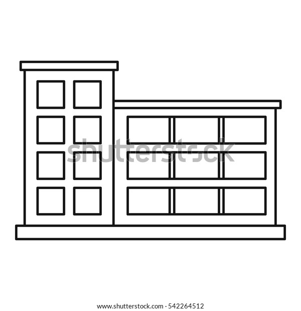 Industrial Building Icon Outline Illustration Industrial Stock Vector ...