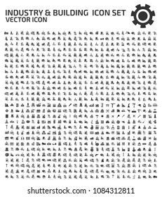 Industrial and building icon set vector