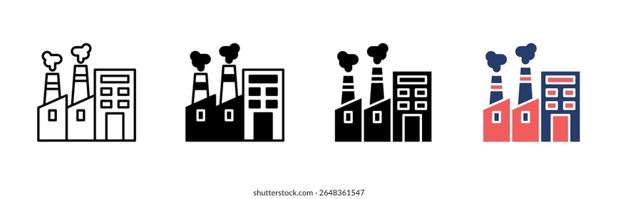 Industrial Building icon sheet multiple style collection