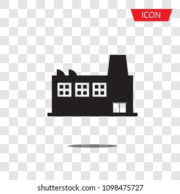 Industrial building icon vector isolated on transparent background.
