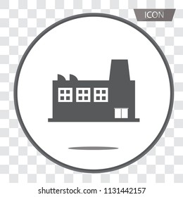Industrial building icon vector isolated on white background.