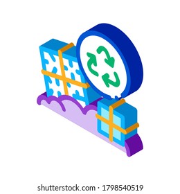 industrial building icon vector. isometric industrial building sign. color isolated symbol illustration