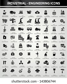 Industrial and Building icons, Black version,vector