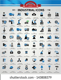 Industrial and Building icons, Blue version,vector