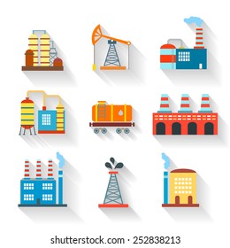 Industrial and Building icons flat style,   vector