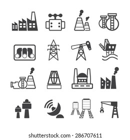 Industrial Building Iconsvector Stock Vector (royalty Free) 286707611 