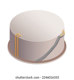 Industrial building of oil storage reservoir isometric icon 3d vector illustration