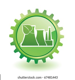 Industrial building on the background of gear