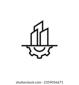 Industrial building symbol icon vector.