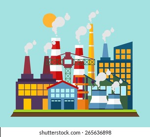 Industrial Buildings Stock Vector (Royalty Free) 265636898 | Shutterstock