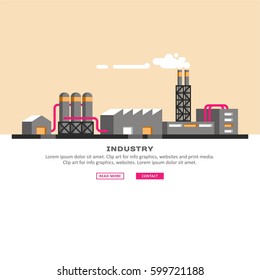 Industrial buildings, manufacturing. Vector illustration.