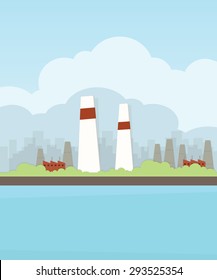 industrial buildings vector landscape