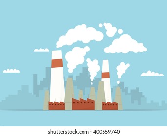 industrial buildings vector landscape