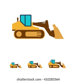 Industrial bulldozer icon