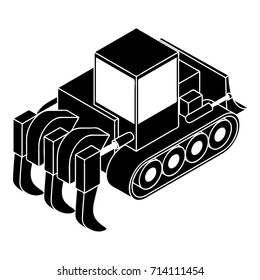 Industrial bulldozer icon. Simple illustration of industrial bulldozer vector icon for web design isolated on white background
