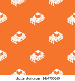 Industrial bulldozer pattern vector orange for any web design best