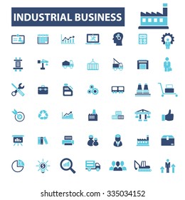 Industrial business, Factory, industry, meeting, logistics, manufacturing, plant, engineering, business concept  icons, signs vector concept set for infographics, mobile, website, application