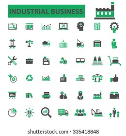 Industrial business, Factory, industry, meeting, logistics, manufacturing, plant, engineering, business concept  icons, signs vector concept set for infographics, mobile, website, application
