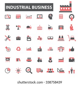 Industrial business, factory, industry, meeting, logistics, manufacturing, plant, engineering, business concept  icons, signs vector concept set for infographics, mobile, website, application
