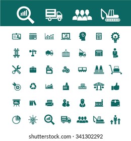 Industrial business, Factory, industry, meeting, logistics, manufacturing, plant, engineering, business concept  icons, signs vector concept set for infographics, mobile, website, application
