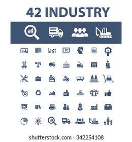 Industrial business, Factory, industry, meeting, logistics, manufacturing, plant, engineering, business concept  icons, signs vector concept set for infographics, mobile, website, application
