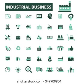 Industrial business, factory, industry, meeting, logistics, manufacturing, plant, engineering, business concept  icons, signs vector concept set for infographics, mobile, website, application
