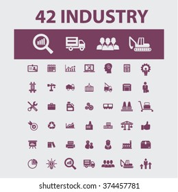 Industrial business, factory, industry, meeting, logistics, manufacturing, plant, engineering, transportation, warehouse, enterprise, office, management concept  icons, signs vector set
