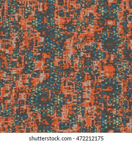 Industrial camouflage - vector seamless pattern of abstract techno ornaments