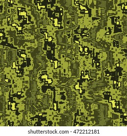 Industrial camouflage - vector seamless pattern of abstract techno ornaments