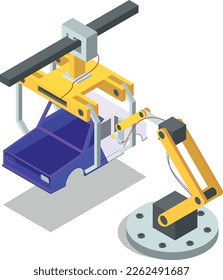 Industrial car production. Automatic technology auto factory