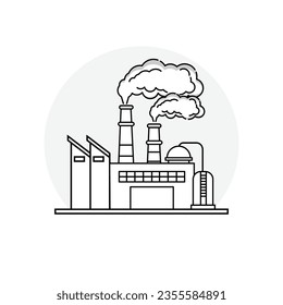 Icono industrial de contaminación por dióxido de carbono. Ambiente contaminante vegetal.