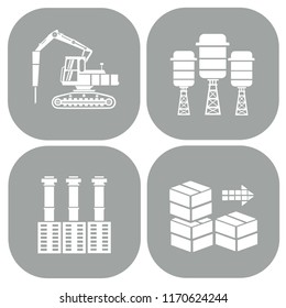 Industrial and cargo vector icon set