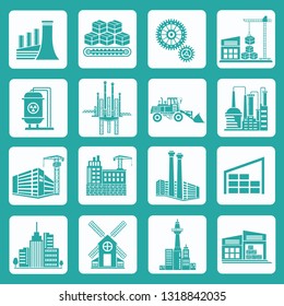 Industrial and cargo vector icon set