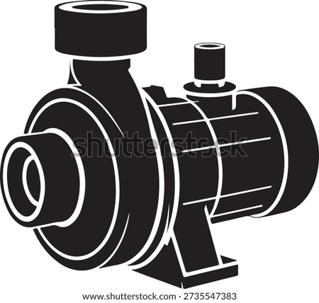 Industrial centrifugal pump motor solid vector icon