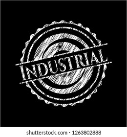 Industrial chalkboard emblem written on a blackboard