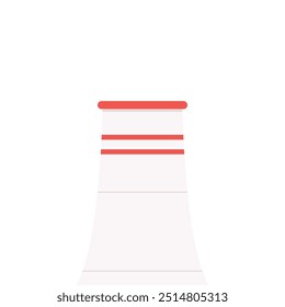 Industrial chimney. Manufacturing industrial chimney, toxic air chimney pipes, factory chimney smoke pollution vector illustration. Plant emitting dirty smog, air pollution