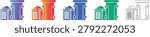 Industrial Chimney and Silo Icon Set vol 1805