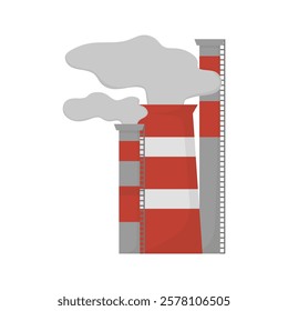 Industrial Chimneys Vector Illustration - 04