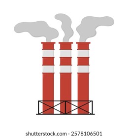 Industrial Chimneys Vector Illustration - 05