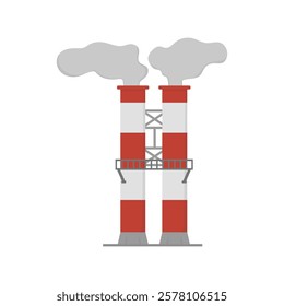 Industrial Chimneys Vector Illustration - 09