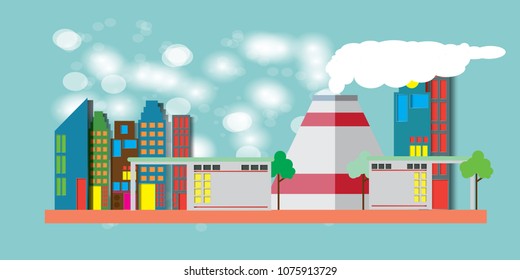 Industrial cities and air pollution.