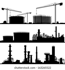 industrial city, Construction Site, refinery and power plant 