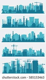 Industrial city skyline sets