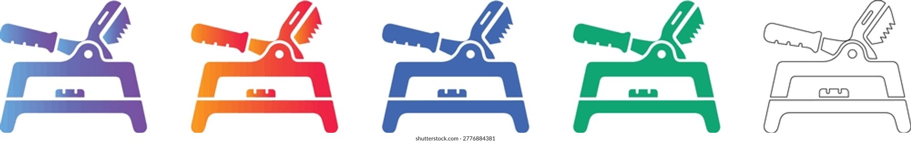 Industrial Clamping Tool Vector Icon Set vol 2505