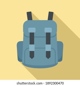 Industrial climber backpack icon. Flat illustration of industrial climber backpack vector icon for web design